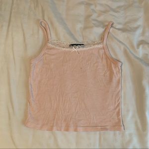 Brandy Melville Peach and White Top